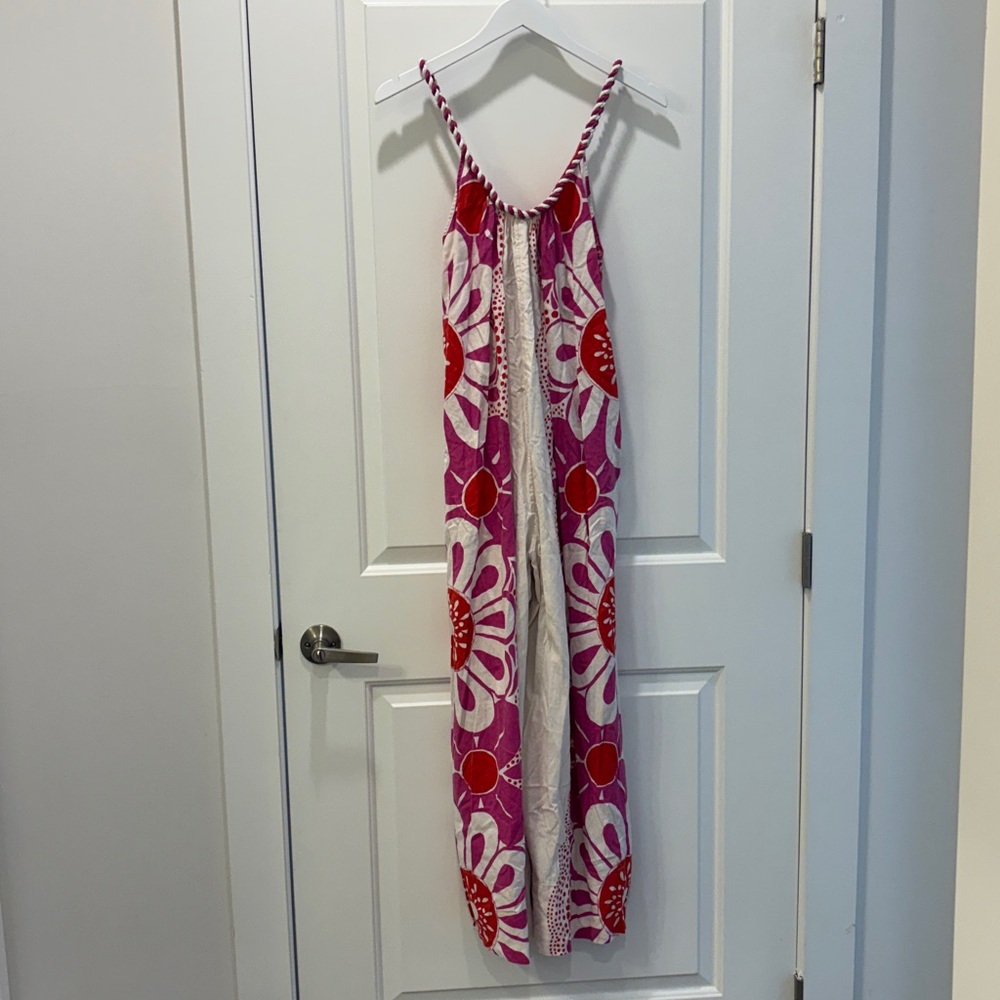 Farm Rio Maia Rope Trim Cotton Jumpsuit Pink Floral S - Picture 11 of 11